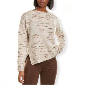 Max Studio Knit Cozy Crewneck Sweater Oatmeal Medium worn 1x super soft